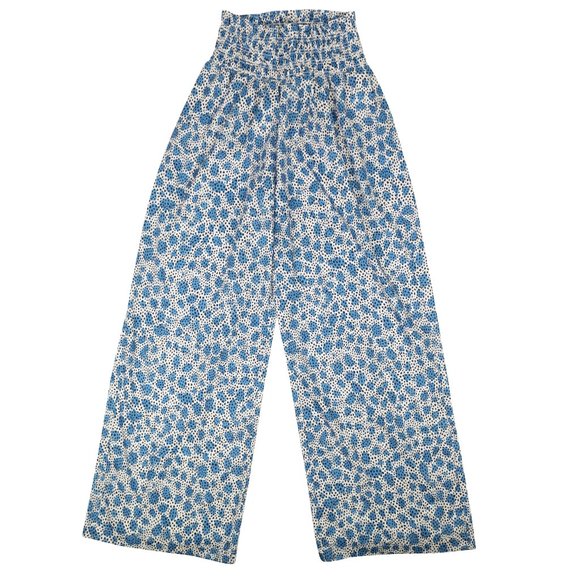 OPENING CEREMONY Blue Polyester Leopard Print Pull On Pants Size M $265
